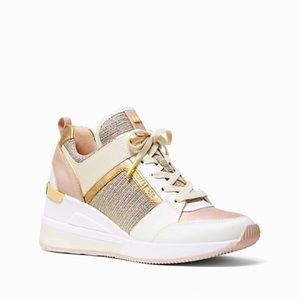 Michael Kors Leather & Glitter Sneakers